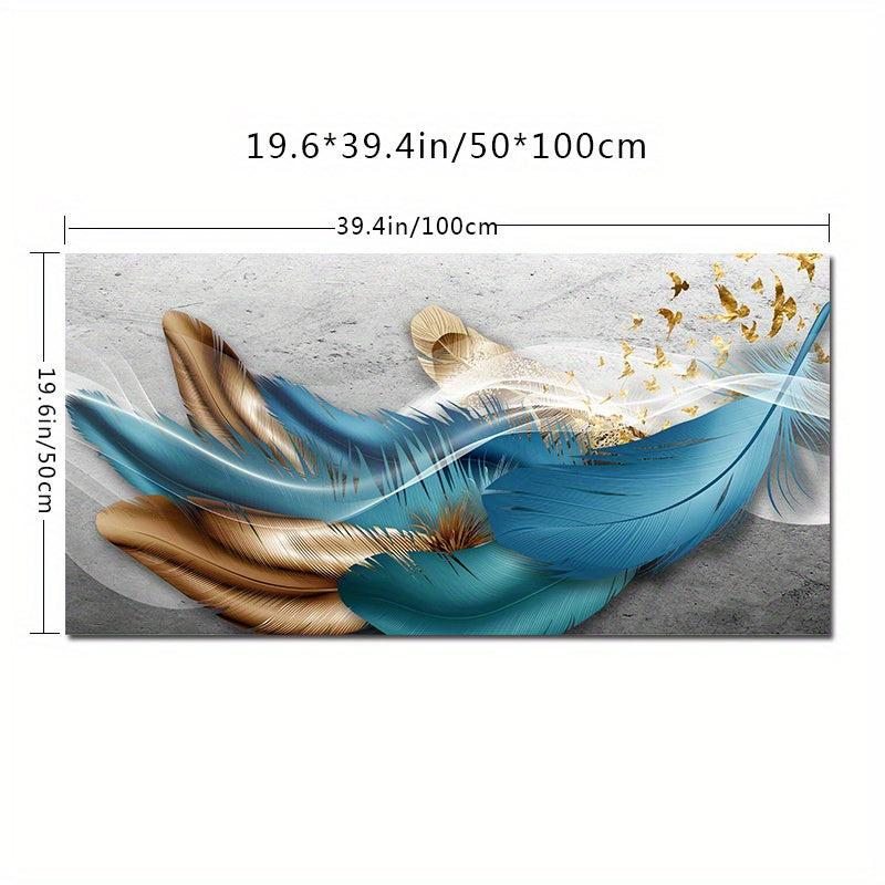 Nordic Golden Feathers Canvas Print for Home Decor