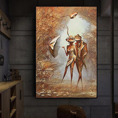Romantic Couple Art Canvas Poster for Living Room