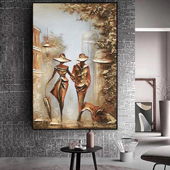 Romantic Couple Art Canvas Poster for Living Room