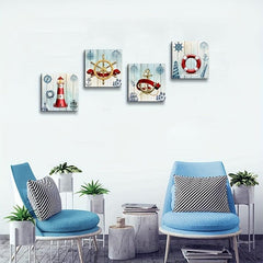 Marine Theme Lighthouse Canvas Print 12x12in