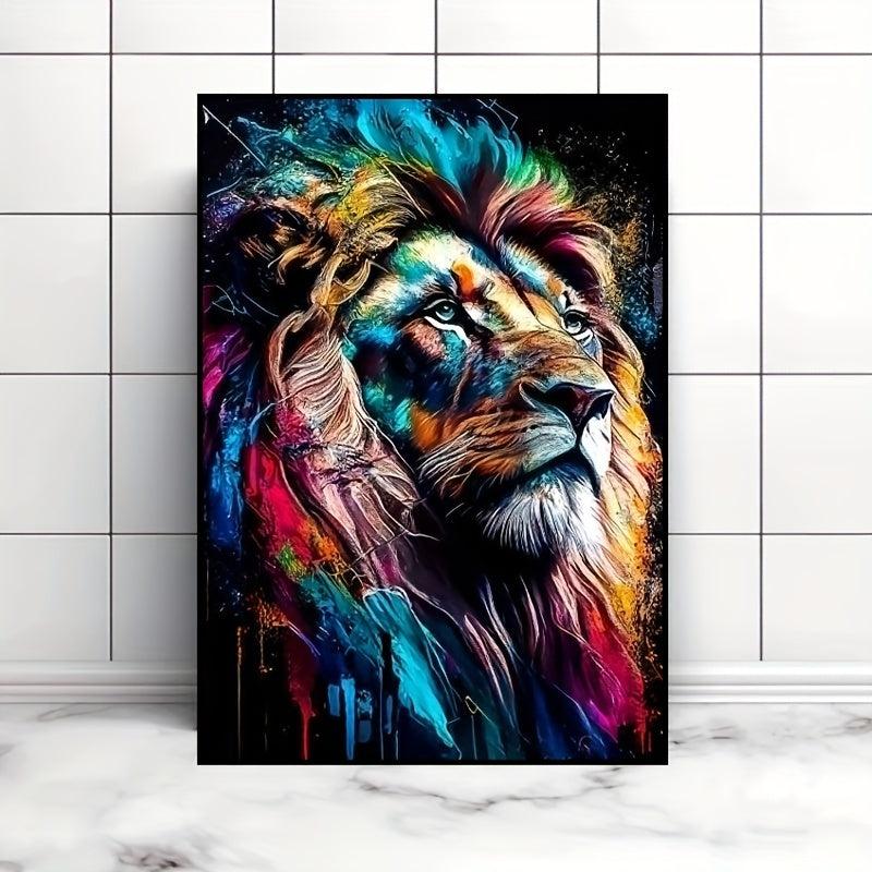 Hand painted African Lion Print Modern Decorative Painting Unframe