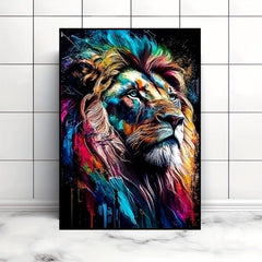 Hand painted African Lion Print Modern Decorative Painting Unframe
