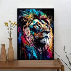 Hand painted African Lion Print Modern Decorative Painting Unframe