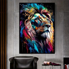 Hand painted African Lion Print Modern Decorative Painting Unframe