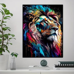 Hand painted African Lion Print Modern Decorative Painting Unframe