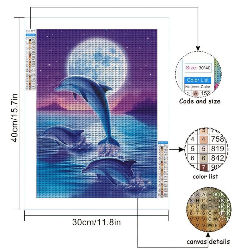 Jumping Dolphin Full Diamonds Painting for Home Wall Decor