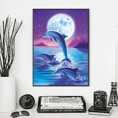 Jumping Dolphin Full Diamonds Painting for Home Wall Decor