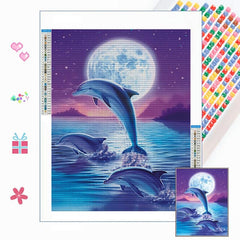 Jumping Dolphin Full Diamonds Painting for Home Wall Decor