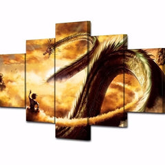 5pcs Cartoon Dragon Canvas Wall Art Home Decor No Frame