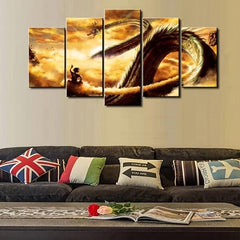 5pcs Cartoon Dragon Canvas Wall Art Home Decor No Frame