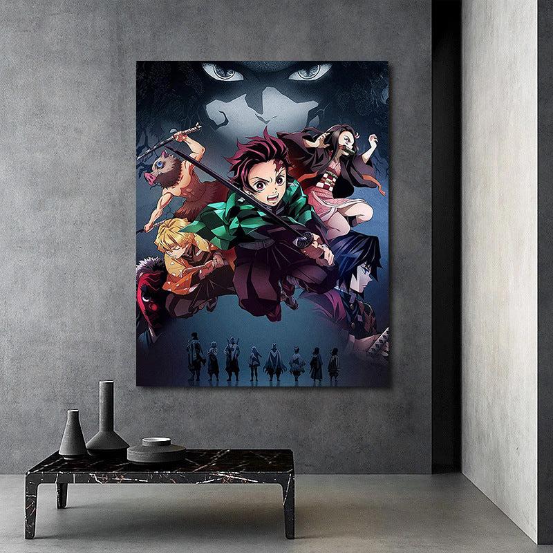 Anime Characters Painting On Canvas Wall Art