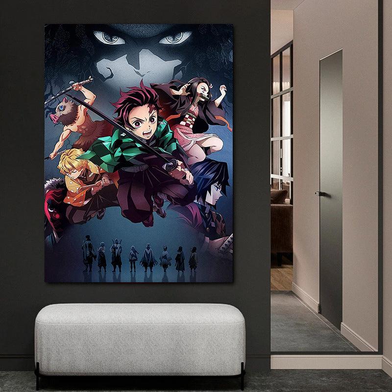 Anime Characters Painting On Canvas Wall Art
