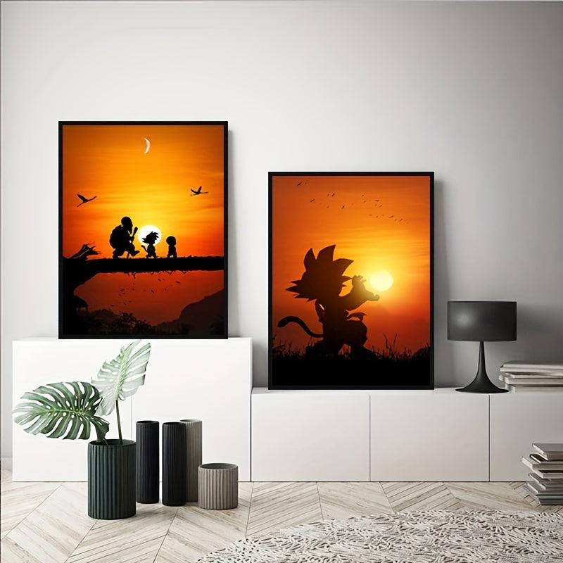 Sunset Anime Characters Canvas Poster Set