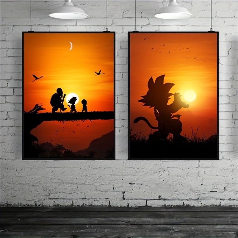 Sunset Anime Characters Canvas Poster Set