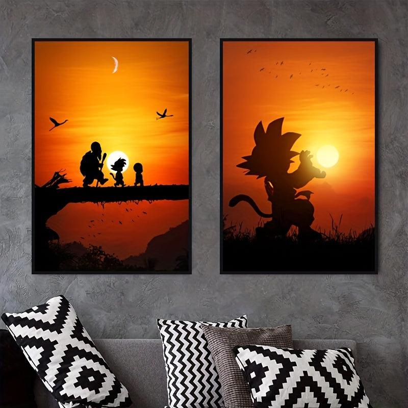 Sunset Anime Characters Canvas Poster Set