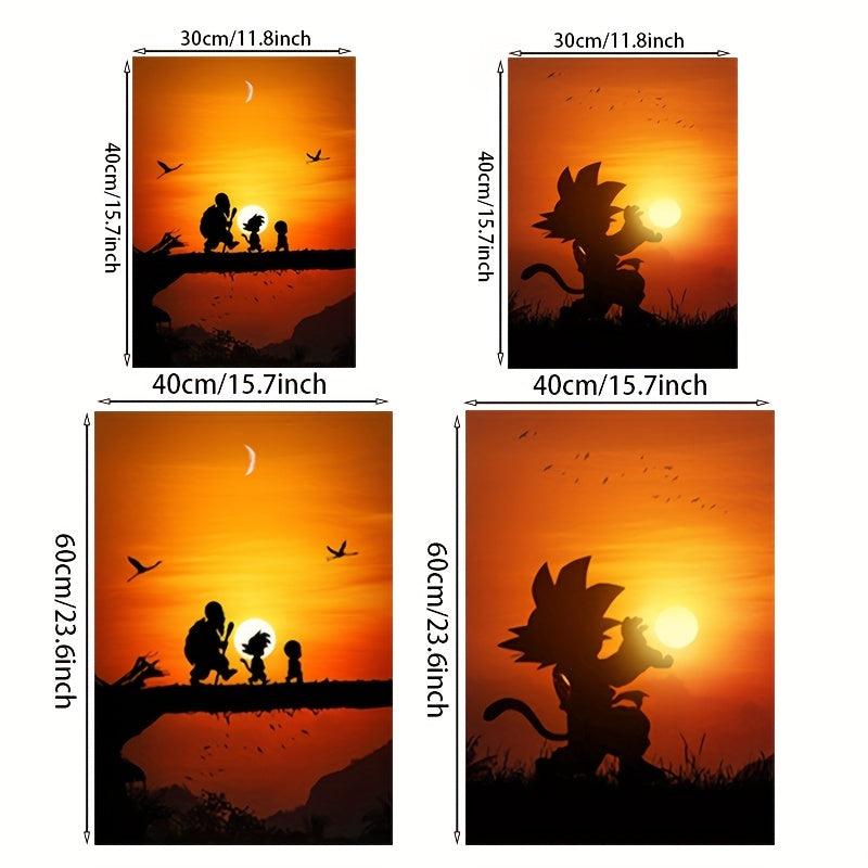 Sunset Anime Characters Canvas Poster Set