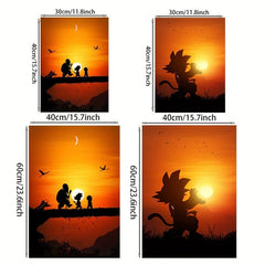 Sunset Anime Characters Canvas Poster Set