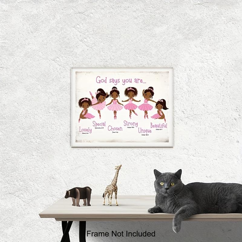 Motivational Canvas Poster Inspirational Quote Bible Verses American African Gir