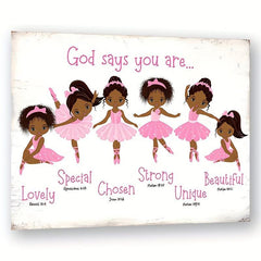 Motivational Canvas Poster Inspirational Quote Bible Verses American African Gir