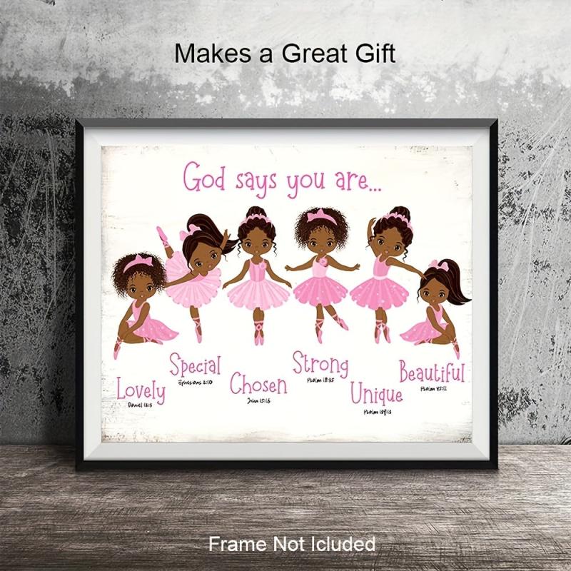 Motivational Canvas Poster Inspirational Quote Bible Verses American African Gir
