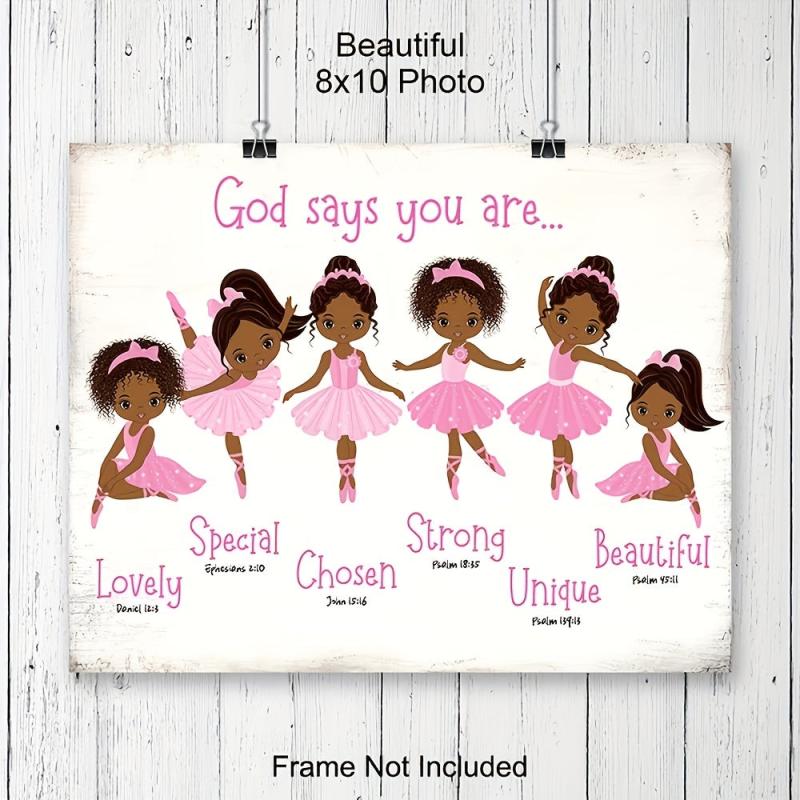Motivational Canvas Poster Inspirational Quote Bible Verses American African Gir