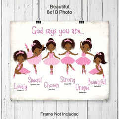 Motivational Canvas Poster Inspirational Quote Bible Verses American African Gir