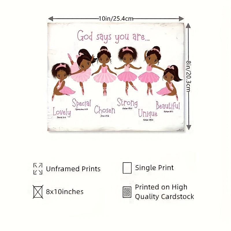 Motivational Canvas Poster Inspirational Quote Bible Verses American African Gir