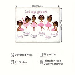 Motivational Canvas Poster Inspirational Quote Bible Verses American African Gir