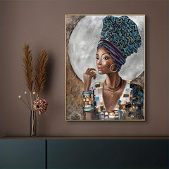 2pcs African Girl Graffiti Art Poster Abstract Woman Canvas Paintings