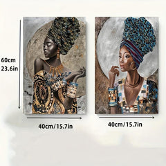 2pcs African Girl Graffiti Art Poster Abstract Woman Canvas Paintings