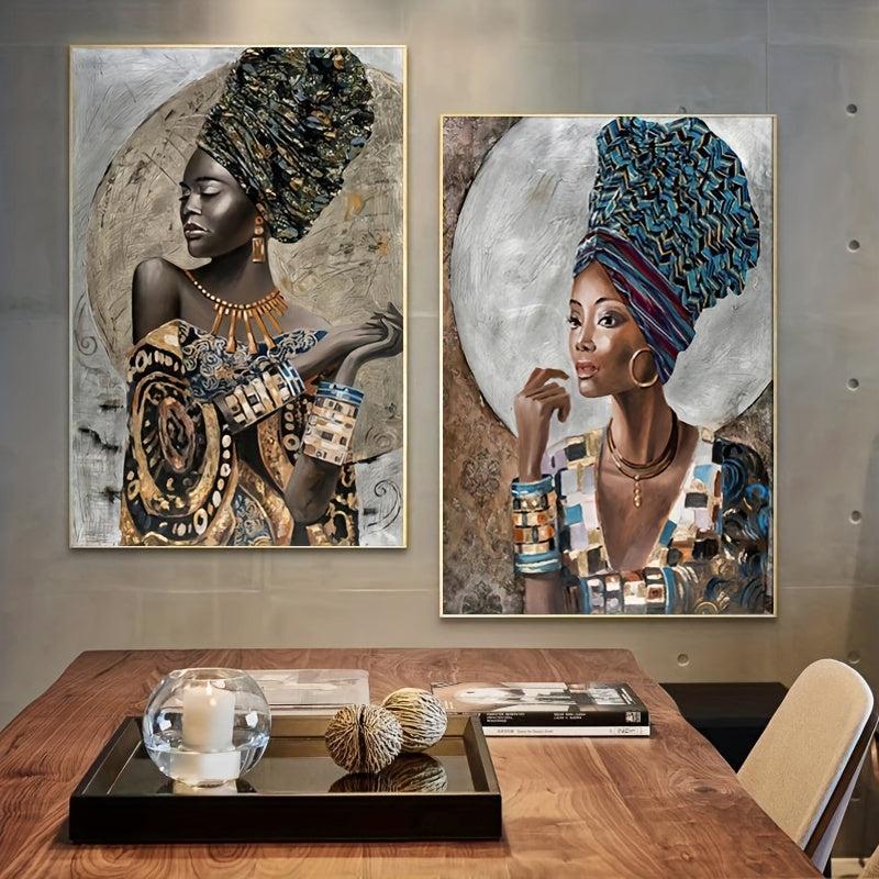 2pcs African Girl Graffiti Art Poster Abstract Woman Canvas Paintings