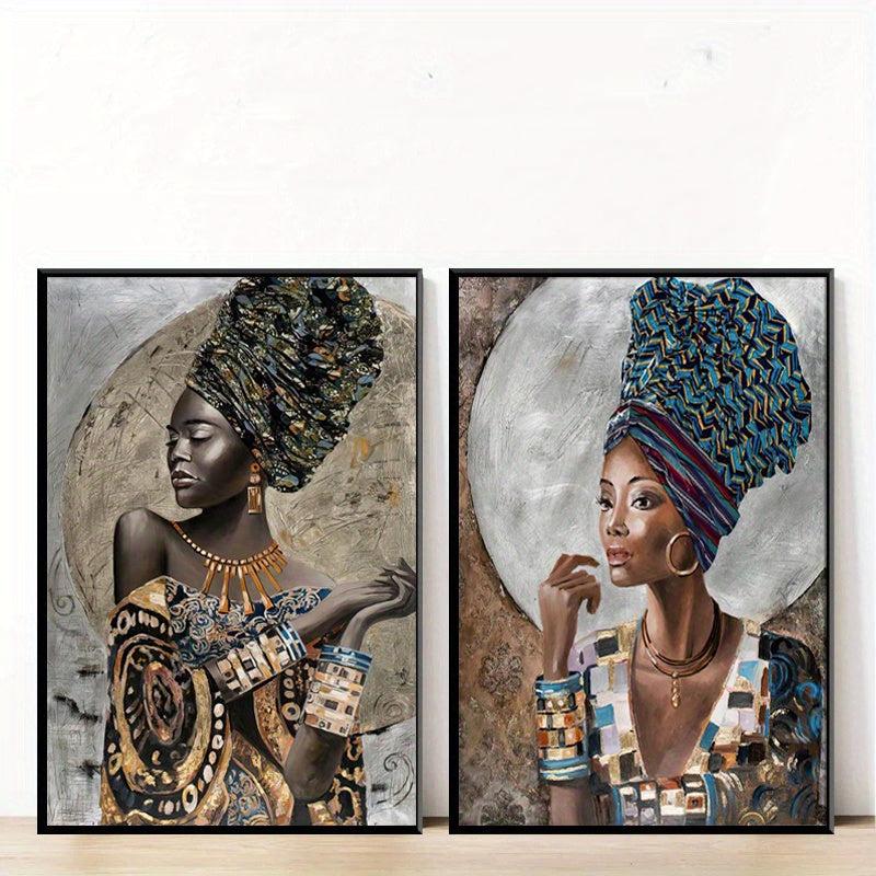 2pcs African Girl Graffiti Art Poster Abstract Woman Canvas Paintings