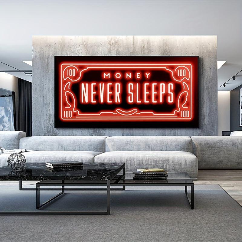 Canvas Poster Modern Art Money Phrases Abstract Painting