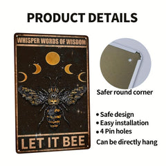 Bee Metal Tin Sign Let It Bee Decor For Home Bedroom Bathroom Bar D