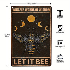 Bee Metal Tin Sign Let It Bee Decor For Home Bedroom Bathroom Bar D