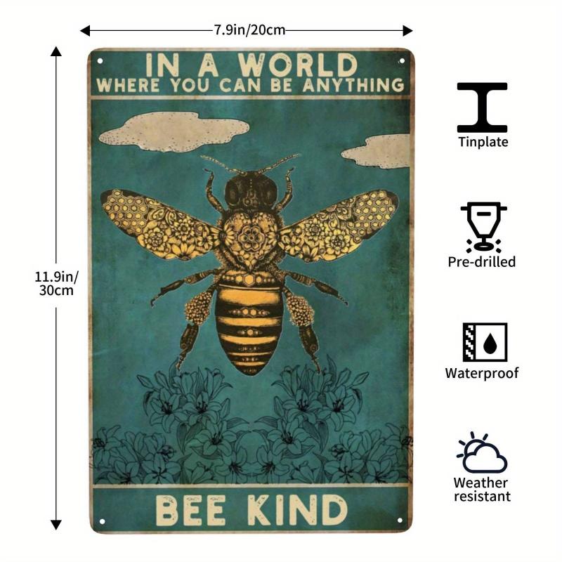 Bee Metal Tin Sign Let It Bee Decor For Home Bedroom Bathroom Bar D