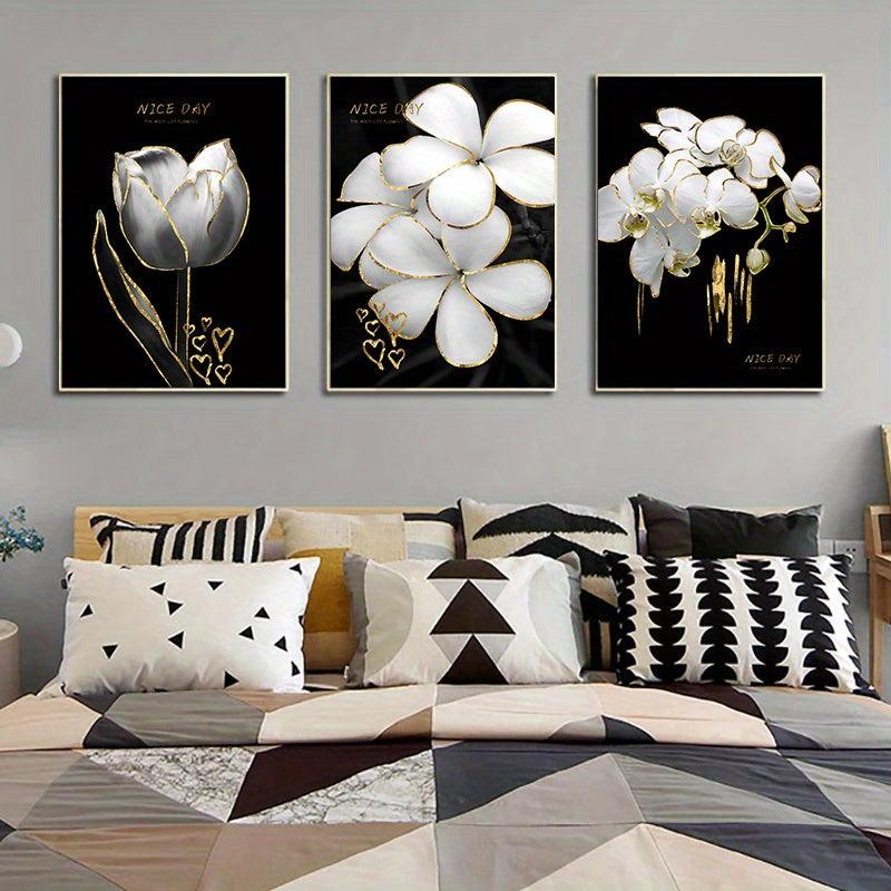 3pcs Flower Canvas Painting Prints Wall Decor Art Pictures No Frame