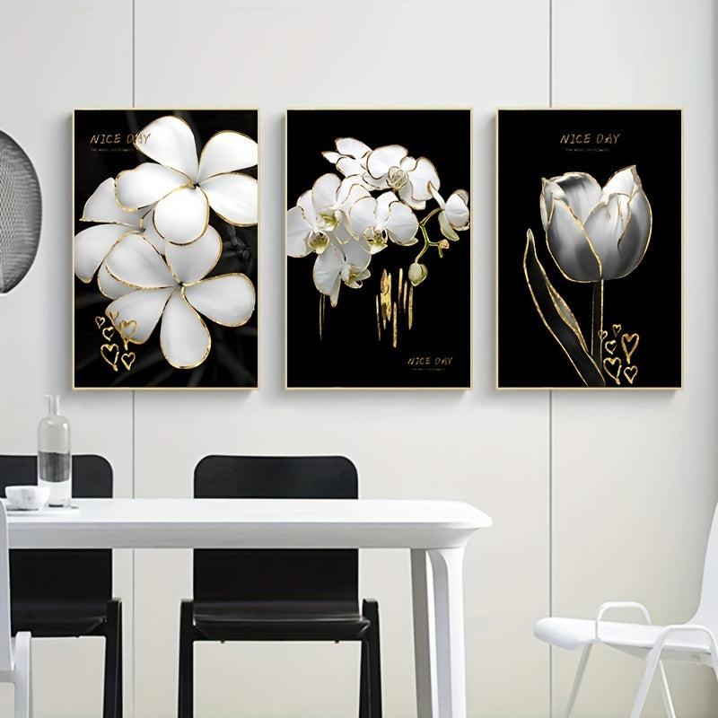 3pcs Flower Canvas Painting Prints Wall Decor Art Pictures No Frame