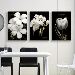 3pcs Flower Canvas Painting Prints Wall Decor Art Pictures No Frame