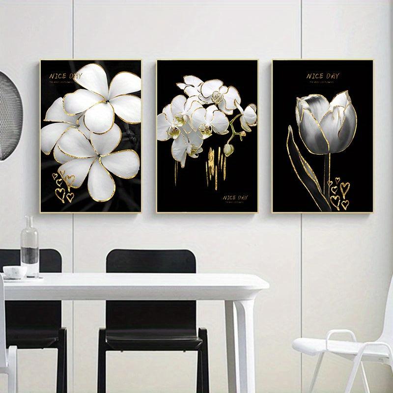 3pcs Flower Canvas Painting Prints Wall Decor Art Pictures No Frame
