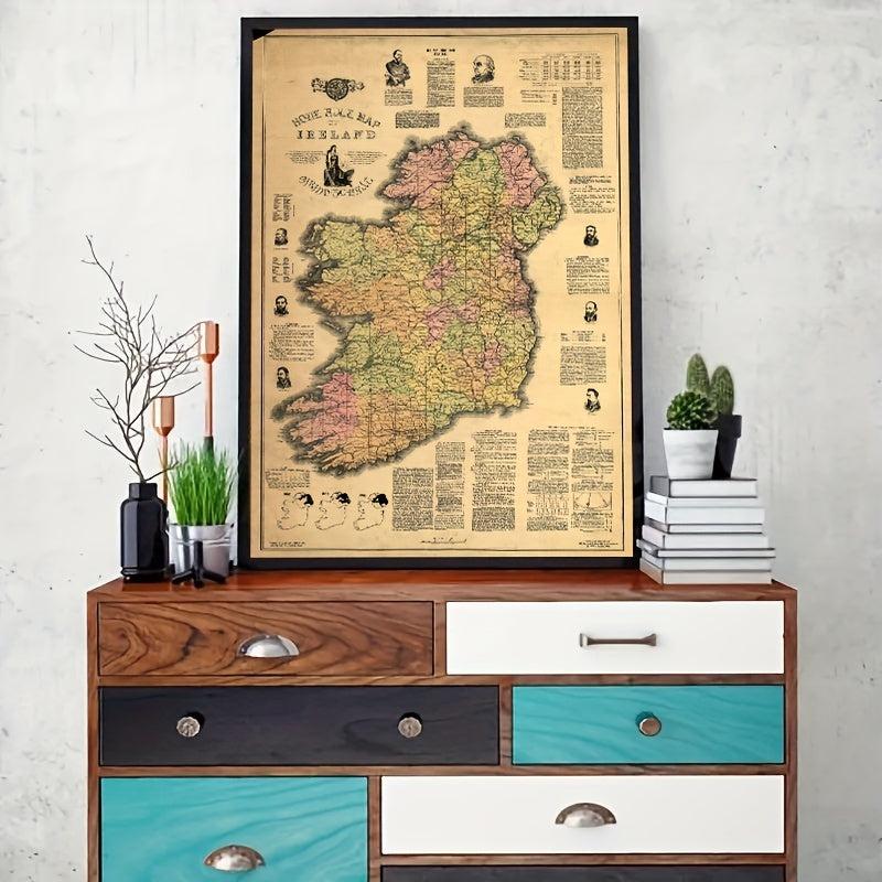 Vintage 'HOME RULE MAP OF IRELAND' Print