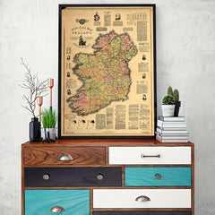 Vintage 'HOME RULE MAP OF IRELAND' Print