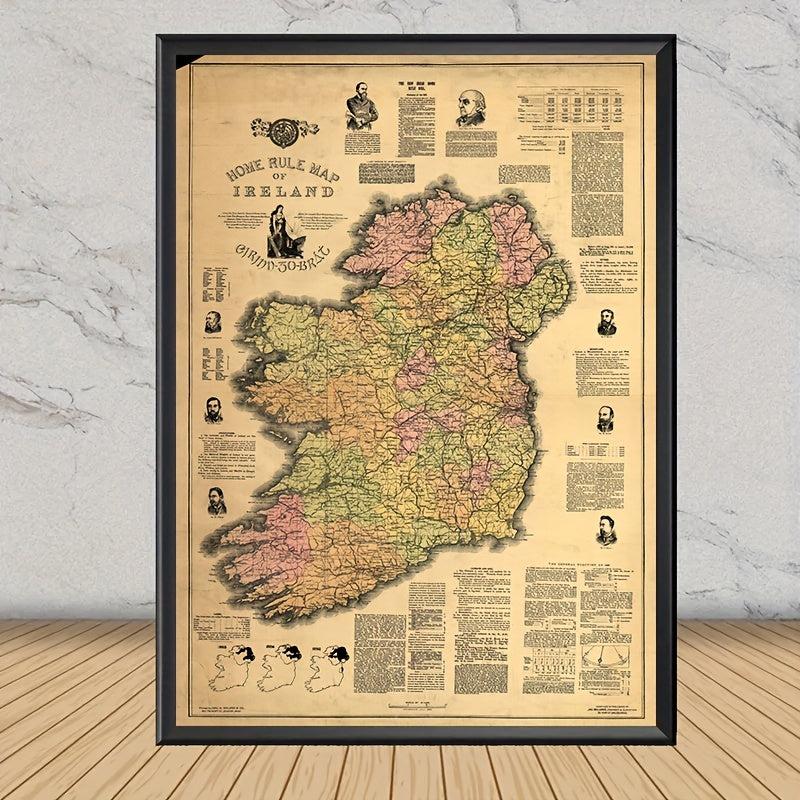 Vintage 'HOME RULE MAP OF IRELAND' Print
