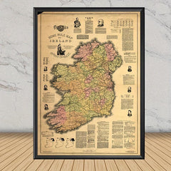 Vintage 'HOME RULE MAP OF IRELAND' Print