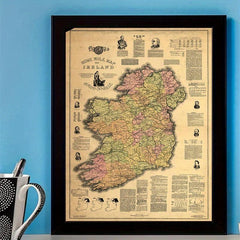 Vintage 'HOME RULE MAP OF IRELAND' Print