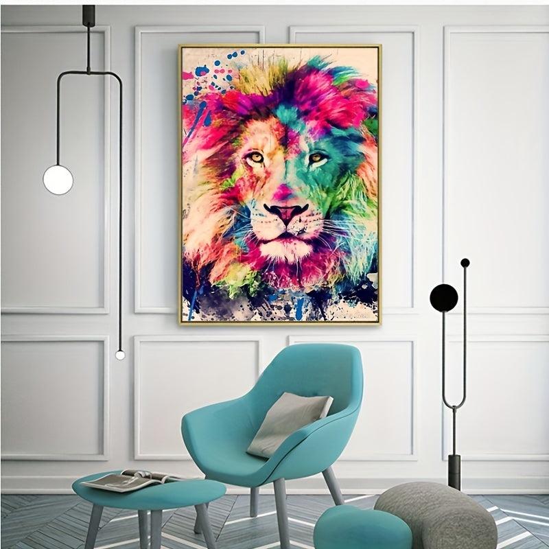 Bright Lion Painting for Home Decor European and American Style