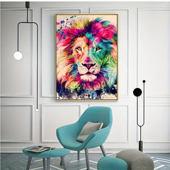 Bright Lion Painting for Home Decor European and American Style