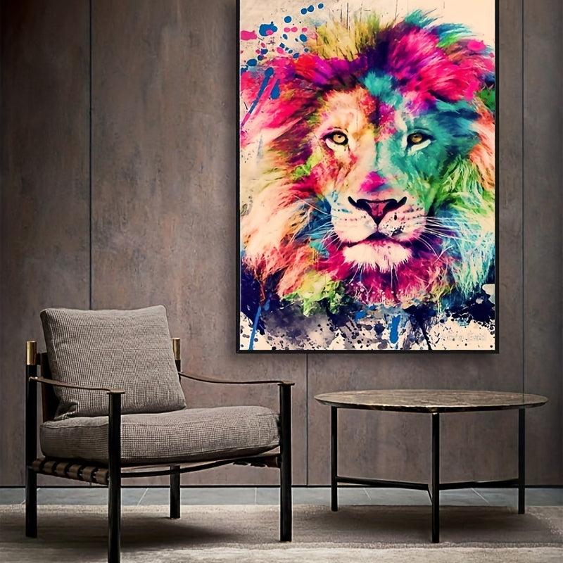 Bright Lion Painting for Home Decor European and American Style