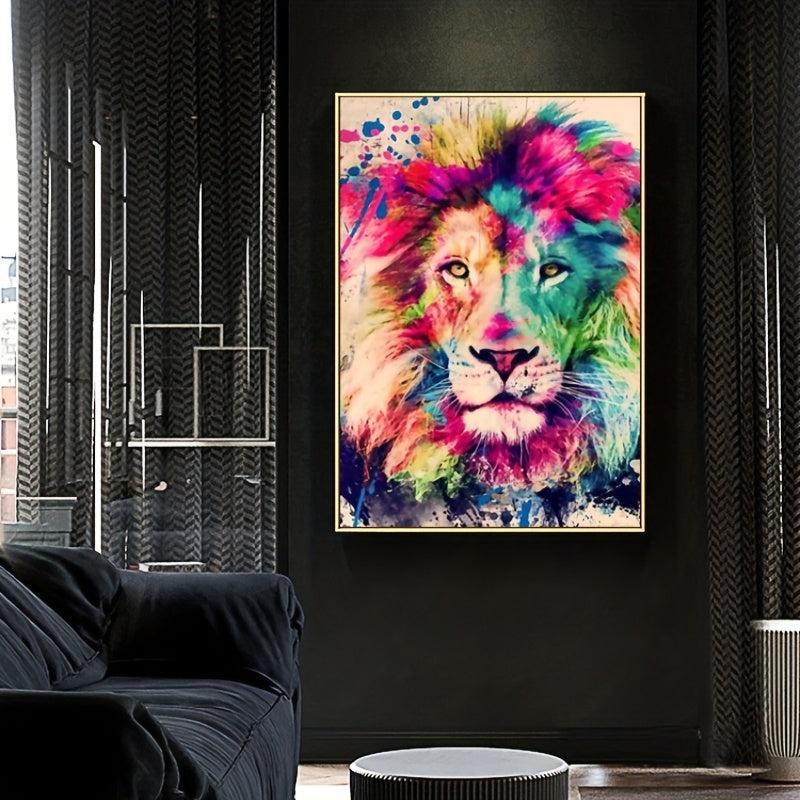 Bright Lion Painting for Home Decor European and American Style