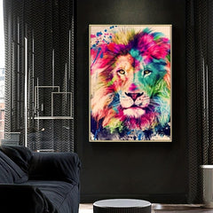 Bright Lion Painting for Home Decor European and American Style